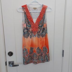 Embellishes Paisley Sleevelesd Women's Top By One World